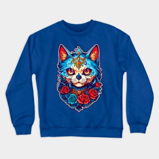 Sugar Skull Cat Crewneck Sweatshirt